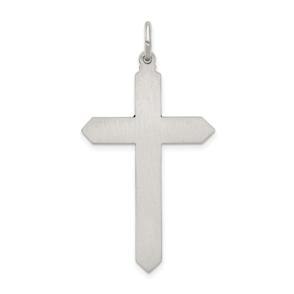 Sterling Silver Antiqued January Glass Birthstone Cross Pendant QC4328