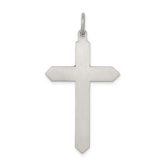 Sterling Silver Antiqued February Glass Birthstone Cross Pendant QC4329