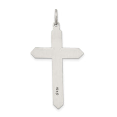 Sterling Silver Antiqued March Glass Birthstone Cross Pendant QC4330
