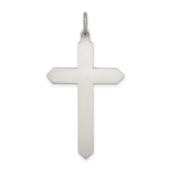 Sterling Silver Antiqued April Glass Birthstone Cross Pendant QC4331
