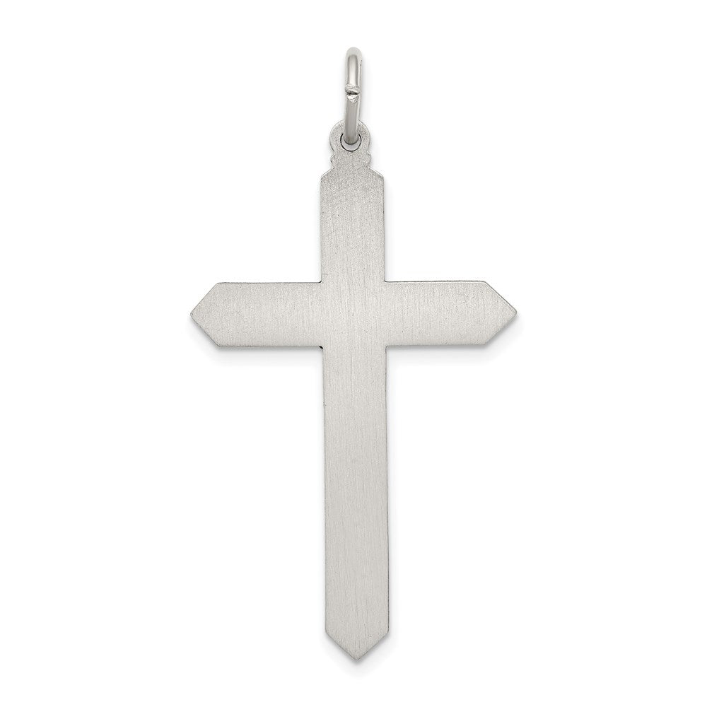 Sterling Silver Antiqued May Glass Birthstone Cross Pendant QC4332