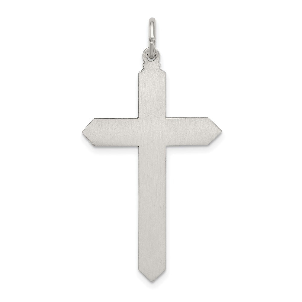 Sterling Silver Antiqued June Glass Birthstone Cross Pendant QC4333