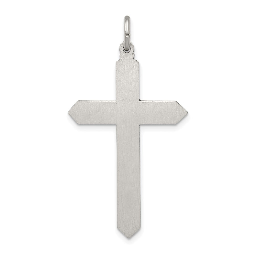 Sterling Silver Red Glass July Birthstone Antiqued Cross Pendant QC4334