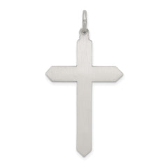 Sterling Silver Antiqued August Glass Birthstone Cross Pendant QC4335