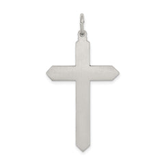 Sterling Silver Antiqued September Glass Birthstone Cross Pendant QC4336