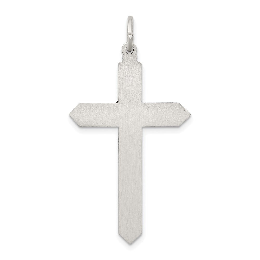 Sterling Silver Antiqued November Glass Birthstone Cross Pendant QC4338