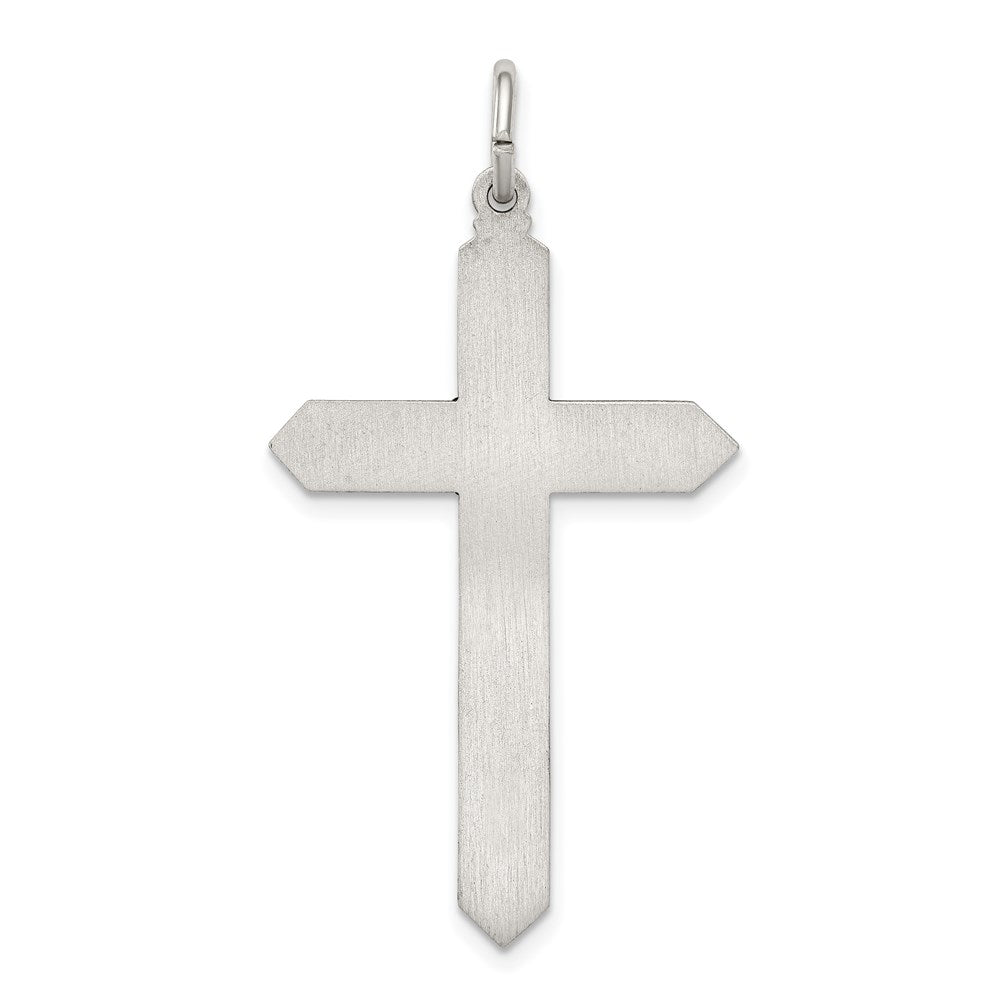 Sterling Silver Antiqued December Glass Birthstone Cross Pendant QC4339