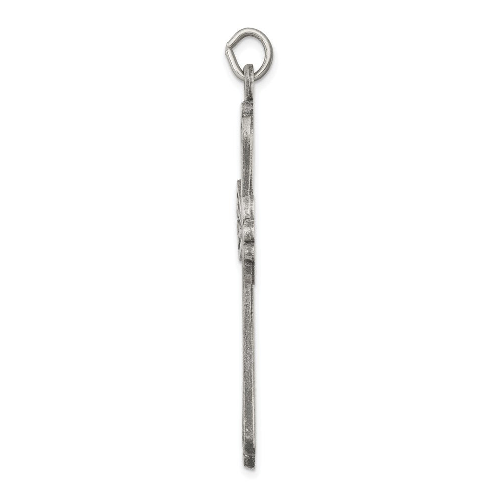 Sterling Silver Antiqued Cross Charm QC434