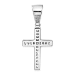 Sterling Silver Rhodium-plated CZ Cross Pendant QC4350