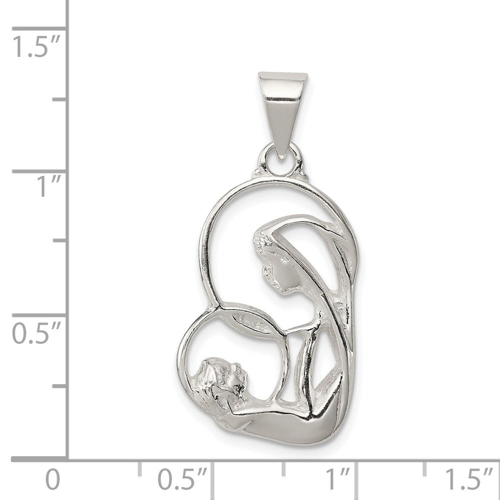 Sterling Silver Blessed Mary & Child Jesus Charm QC4386