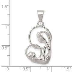 Sterling Silver Blessed Mary & Child Jesus Charm QC4386