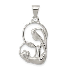 Sterling Silver Blessed Mary & Child Jesus Charm QC4386