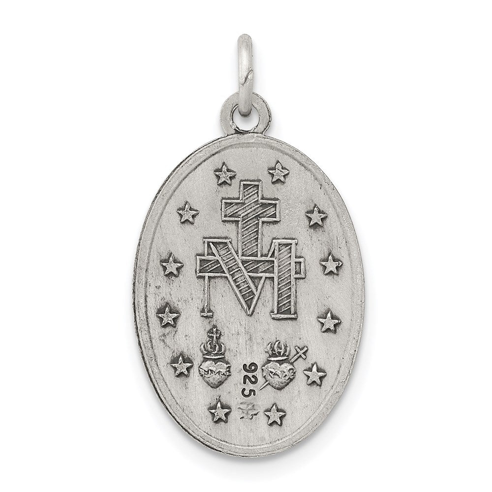 Sterling Silver Antiqued Miraculous Medal QC441