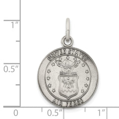 Sterling Silver Antiqued U.S. Air Force Medal Charm QC4411