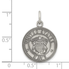 Sterling Silver Antiqued U.S. Navy Medal QC4414