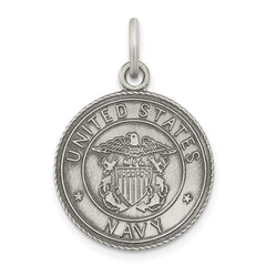 Sterling Silver Antiqued U.S. Navy Medal QC4414