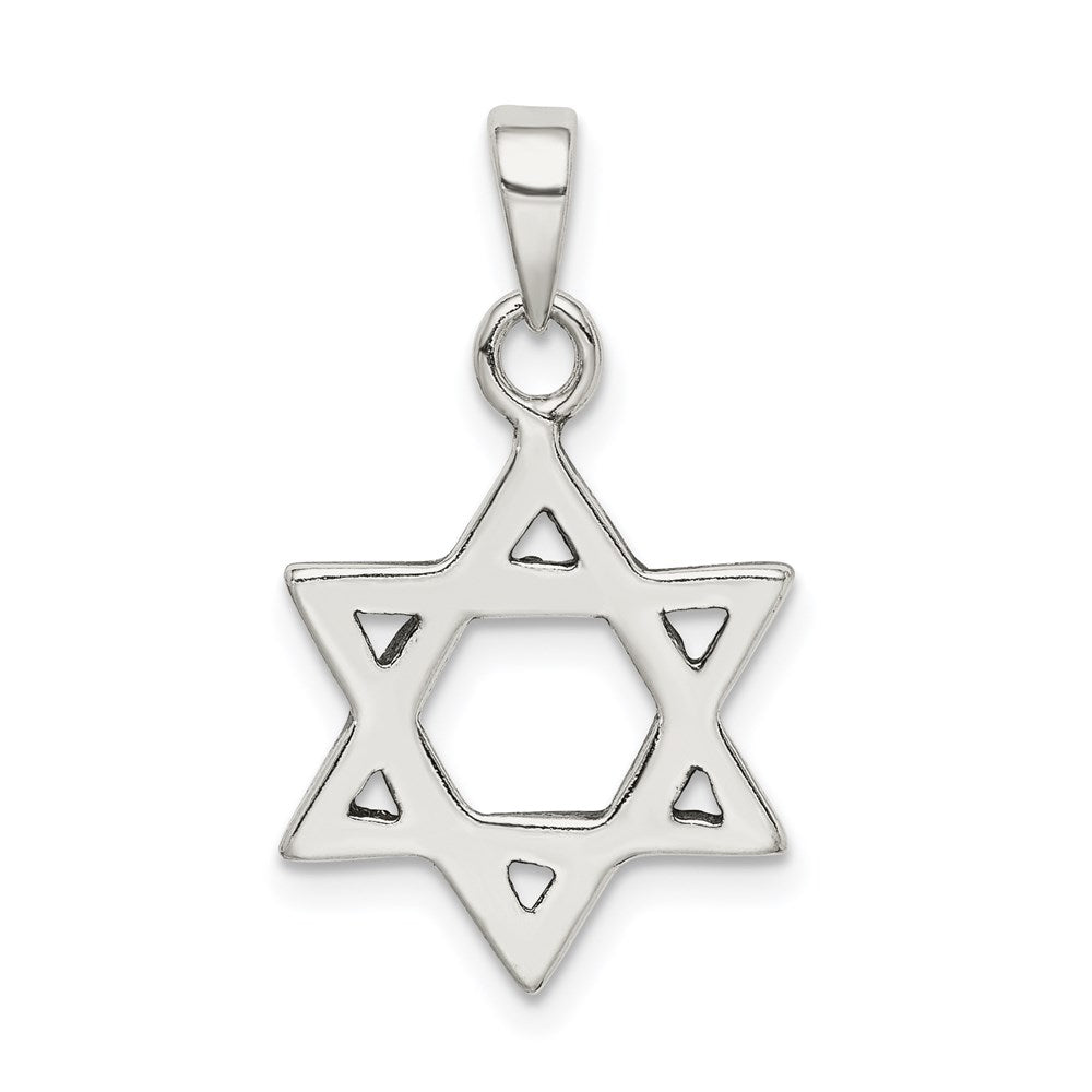 Sterling Silver Antiqued Star of David Charm QC4435