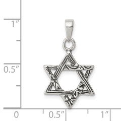 Sterling Silver Antiqued Star of David Charm QC4435