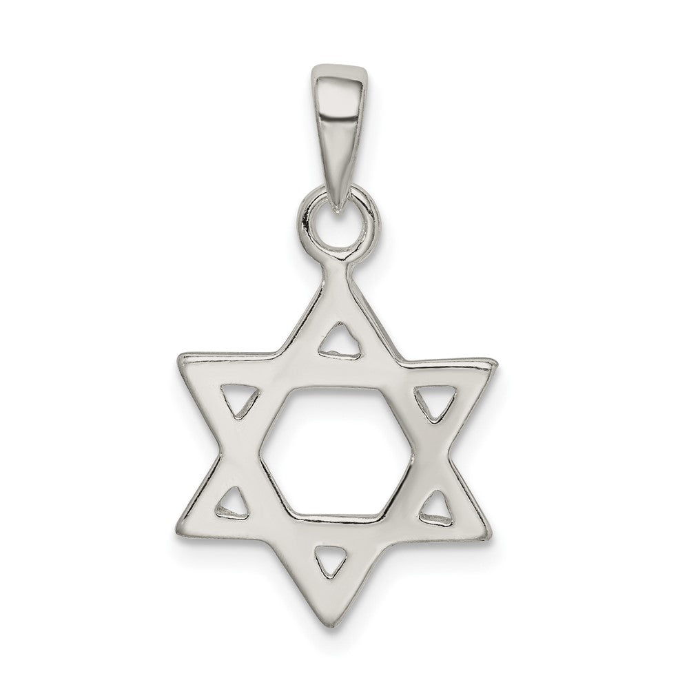 Sterling Silver Textured Star of David Pendant QC4436