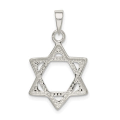 Sterling Silver Star of David Pendant QC4437