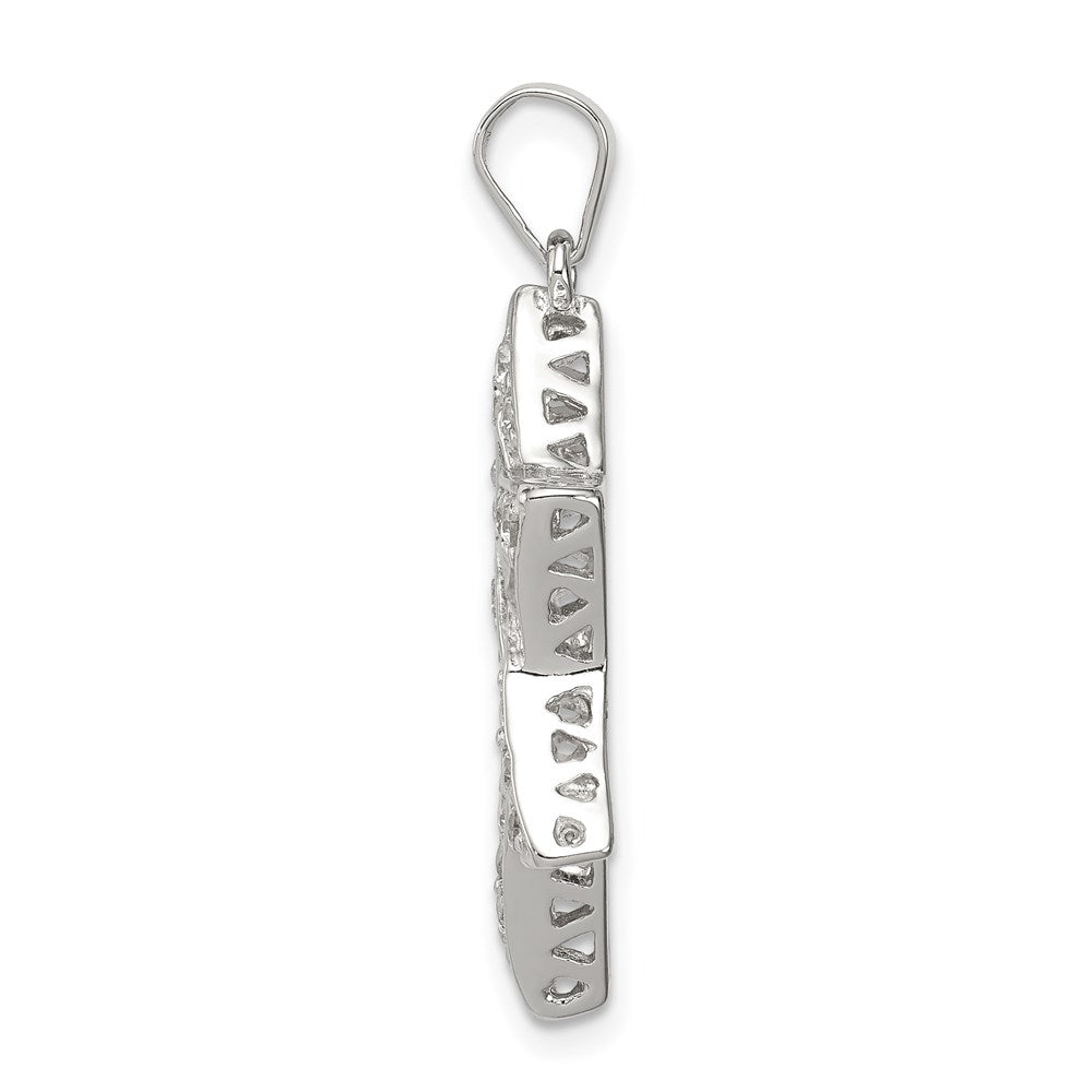 Sterling Silver Rhodium-plated CZ Star of David Pendant QC4439