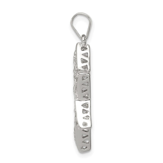 Sterling Silver Rhodium-plated CZ Star of David Pendant QC4439