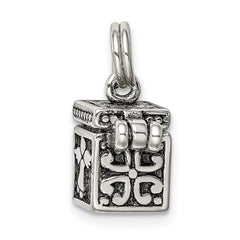 Sterling Silver Antiqued Angel Prayer Box Charm QC4460