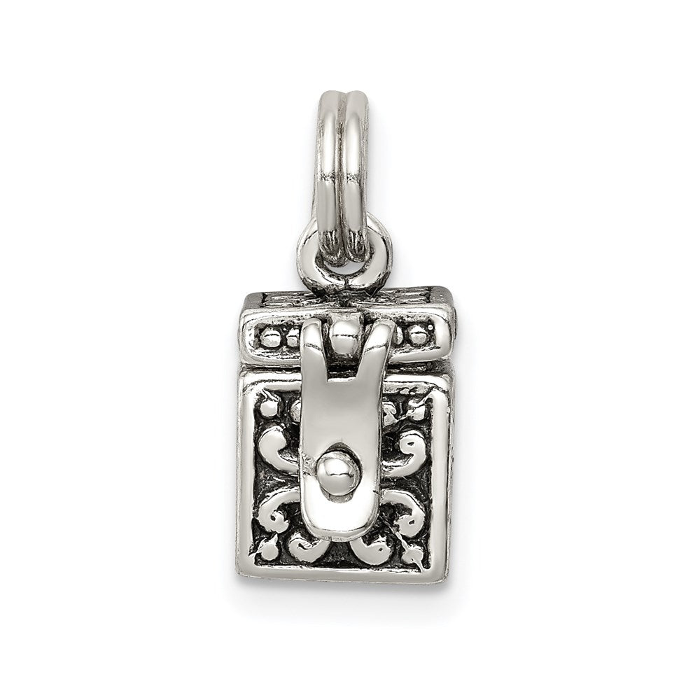 Sterling Silver Antiqued Angel Prayer Box Charm QC4460