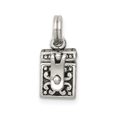 Sterling Silver Antiqued Angel Prayer Box Charm QC4460