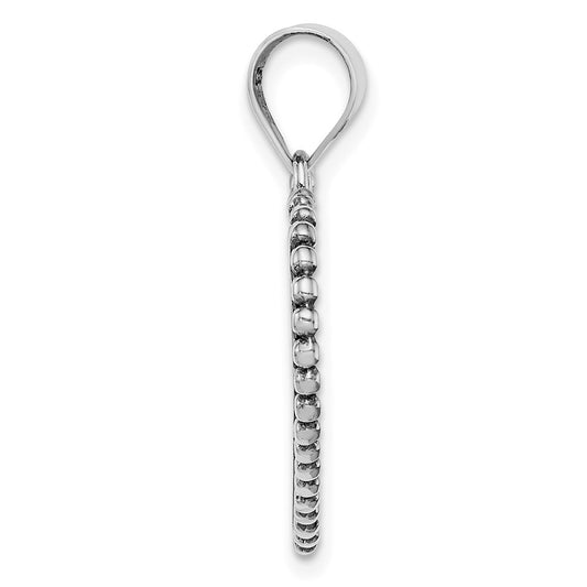 Sterling Silver Rhodium-plated Heart Pendant QC4562