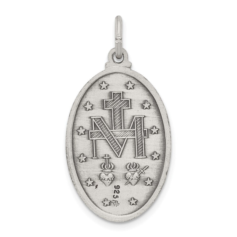 Sterling Silver Antiqued Miraculous Medal QC457