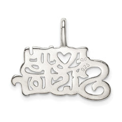 Sterling Silver I (heart) my Sister Pendant QC4580