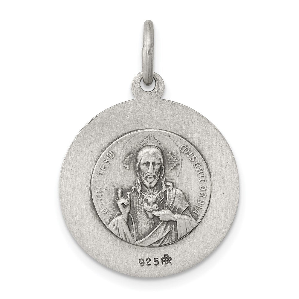 Sterling Silver Antiqued Queen of the Holy Scapular Medal QC459