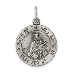 Sterling Silver Antiqued Queen of the Holy Scapular Medal QC459