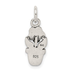 Sterling Silver Antique Flower in a Pot Charm QC4649
