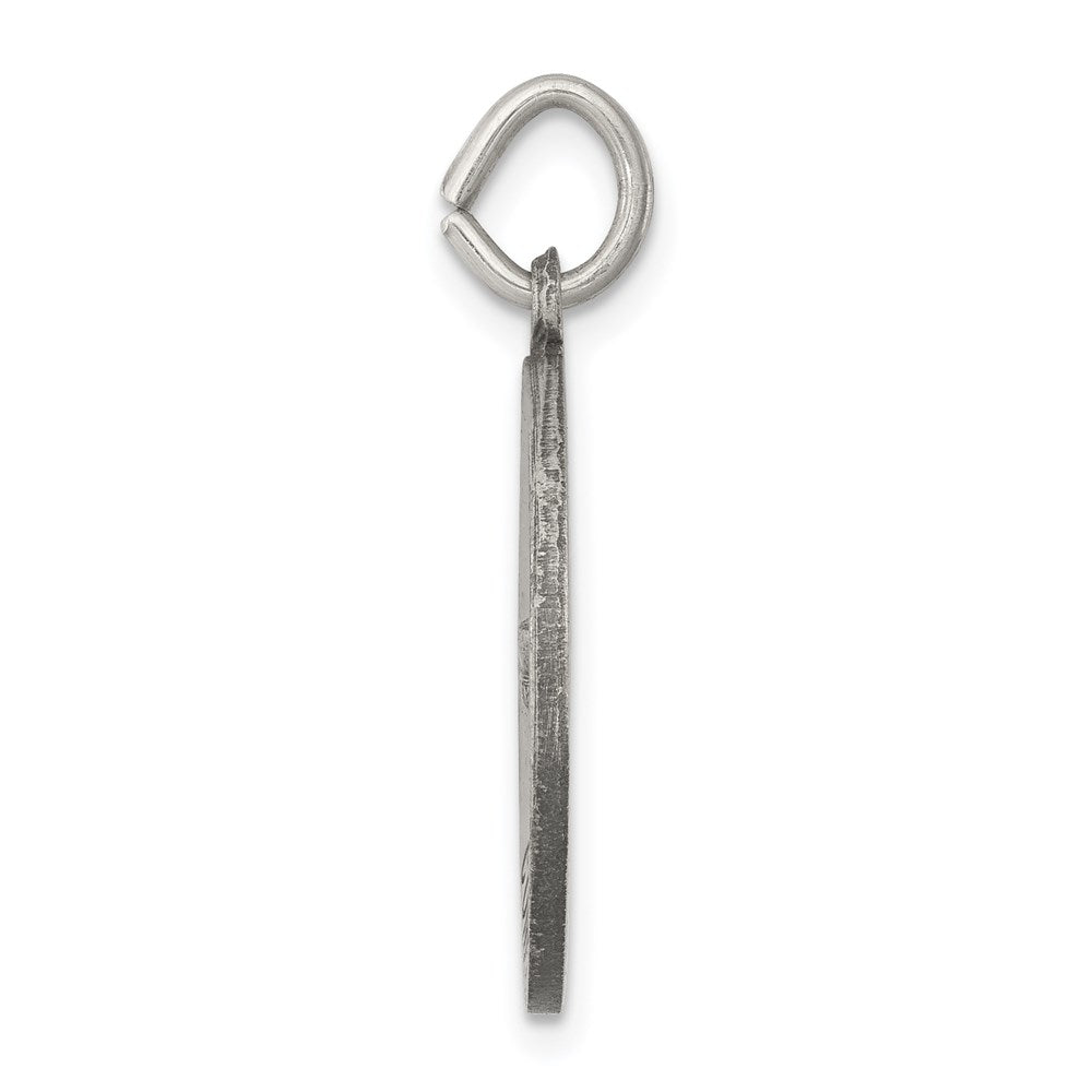 Sterling Silver Antiqued Confirmation Medal Charm QC467