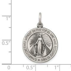 Sterling Silver Antiqued Miraculous Medal QC468