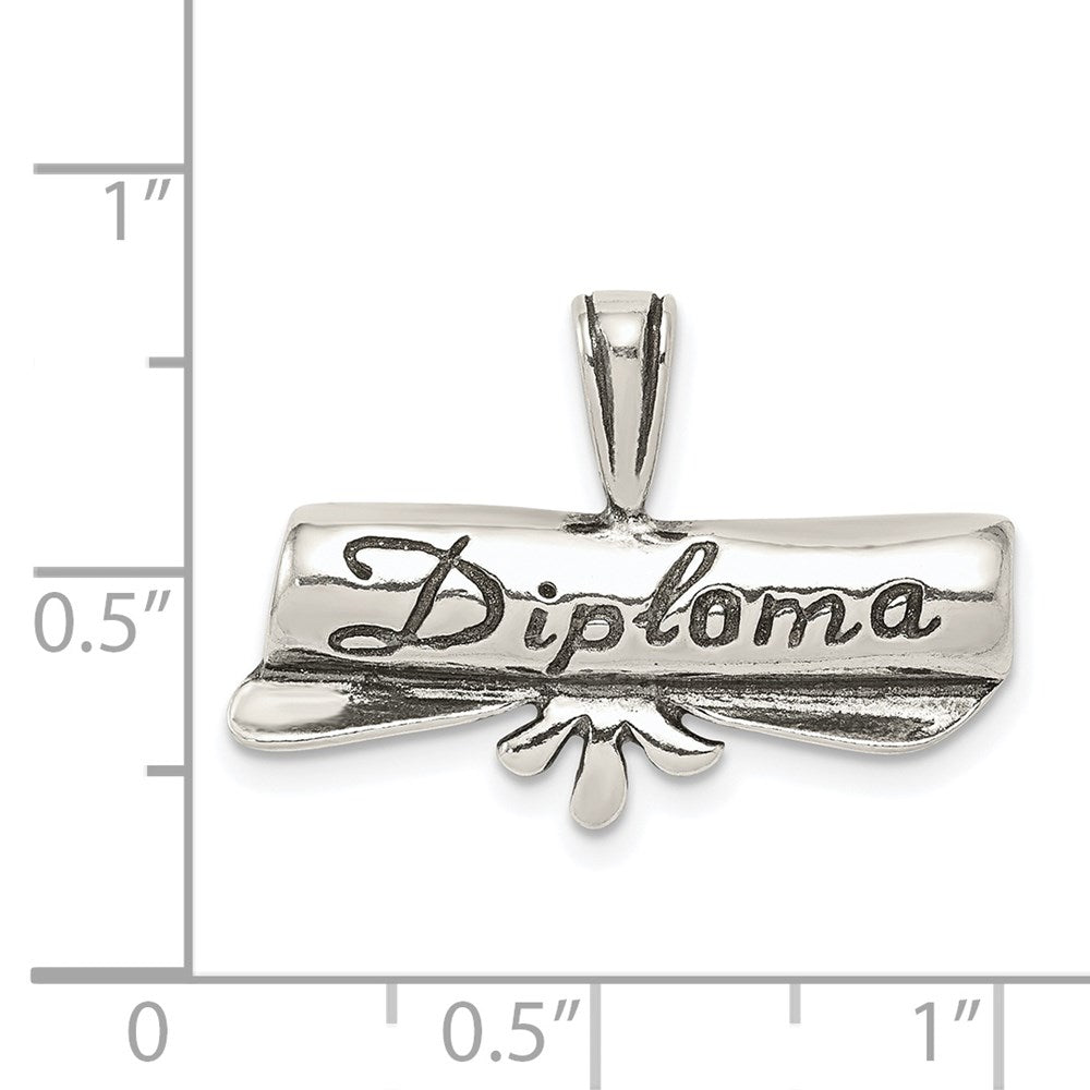 Sterling Silver Polish & Antique Diploma Pendant QC4703