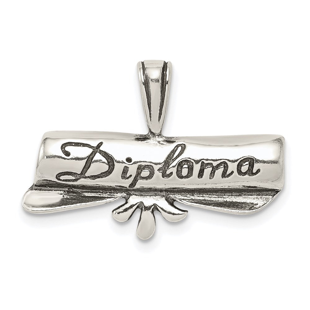 Sterling Silver Polish & Antique Diploma Pendant QC4703