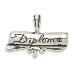 Sterling Silver Polish & Antique Diploma Pendant QC4703