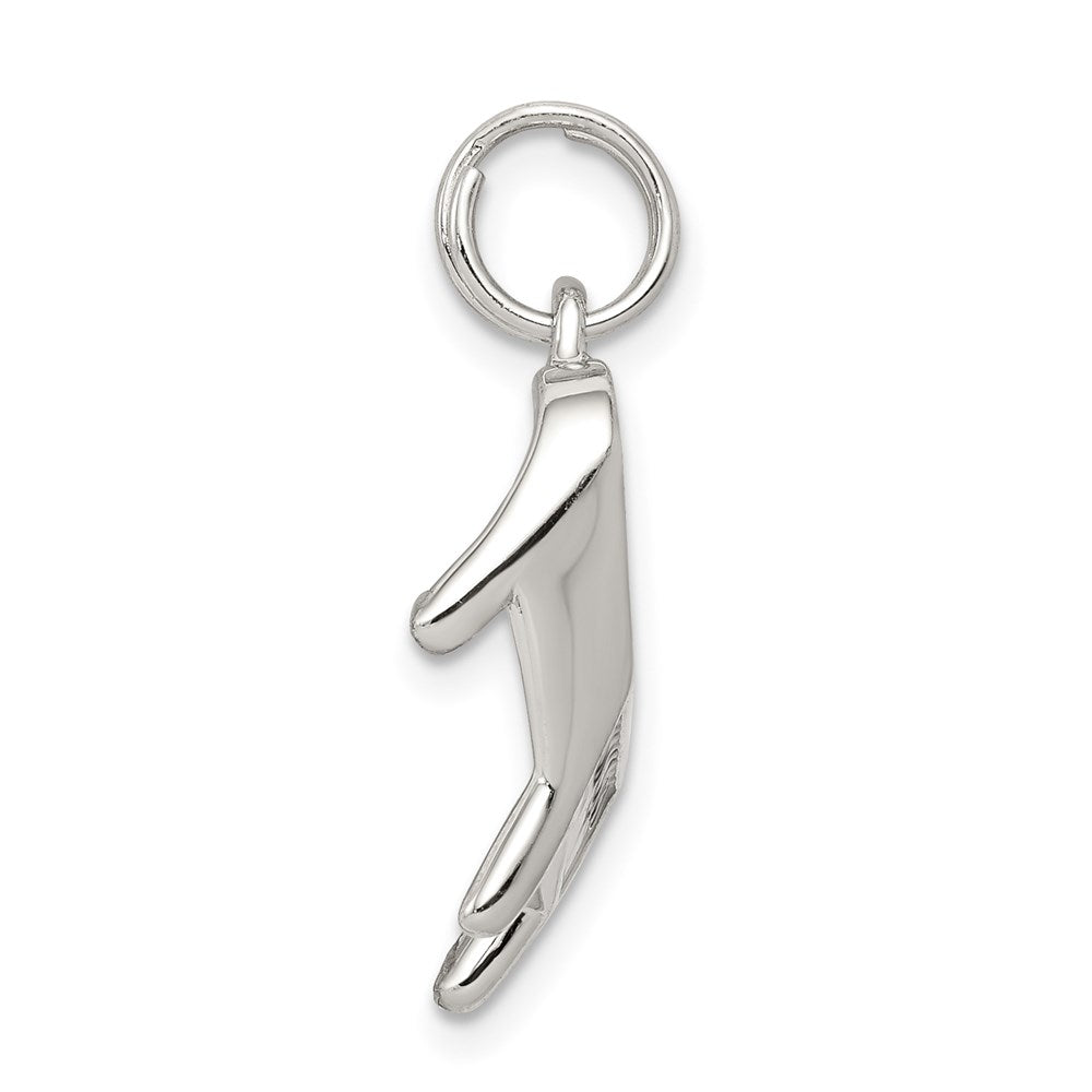 Sterling Silver Rhodium-plated Enameled Piano Charm QC4776