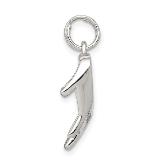 Sterling Silver Rhodium-plated Enameled Piano Charm QC4776