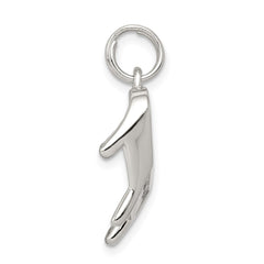 Sterling Silver Rhodium-plated Enameled Piano Charm QC4776