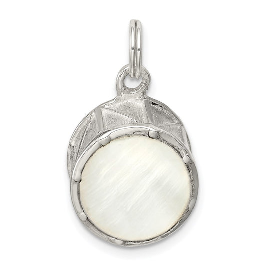 Sterling Silver Drum Charm QC4778