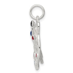 Sterling Silver Rhodium-plated Enameled Painting Palette Charm QC4780