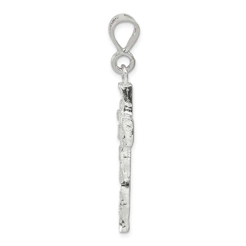 Sterling Silver Nugget Cross Pendant QC484