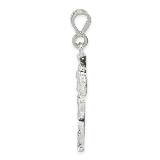 Sterling Silver Nugget Cross Pendant QC484