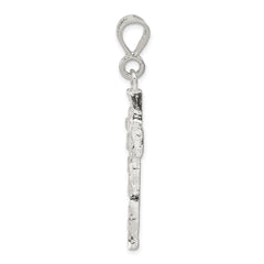 Sterling Silver Nugget Cross Pendant QC484