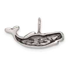 Sterling Silver Antiqued Blue Whale Pendant QC4867