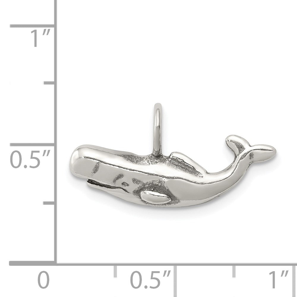 Sterling Silver Antiqued Blue Whale Pendant QC4867